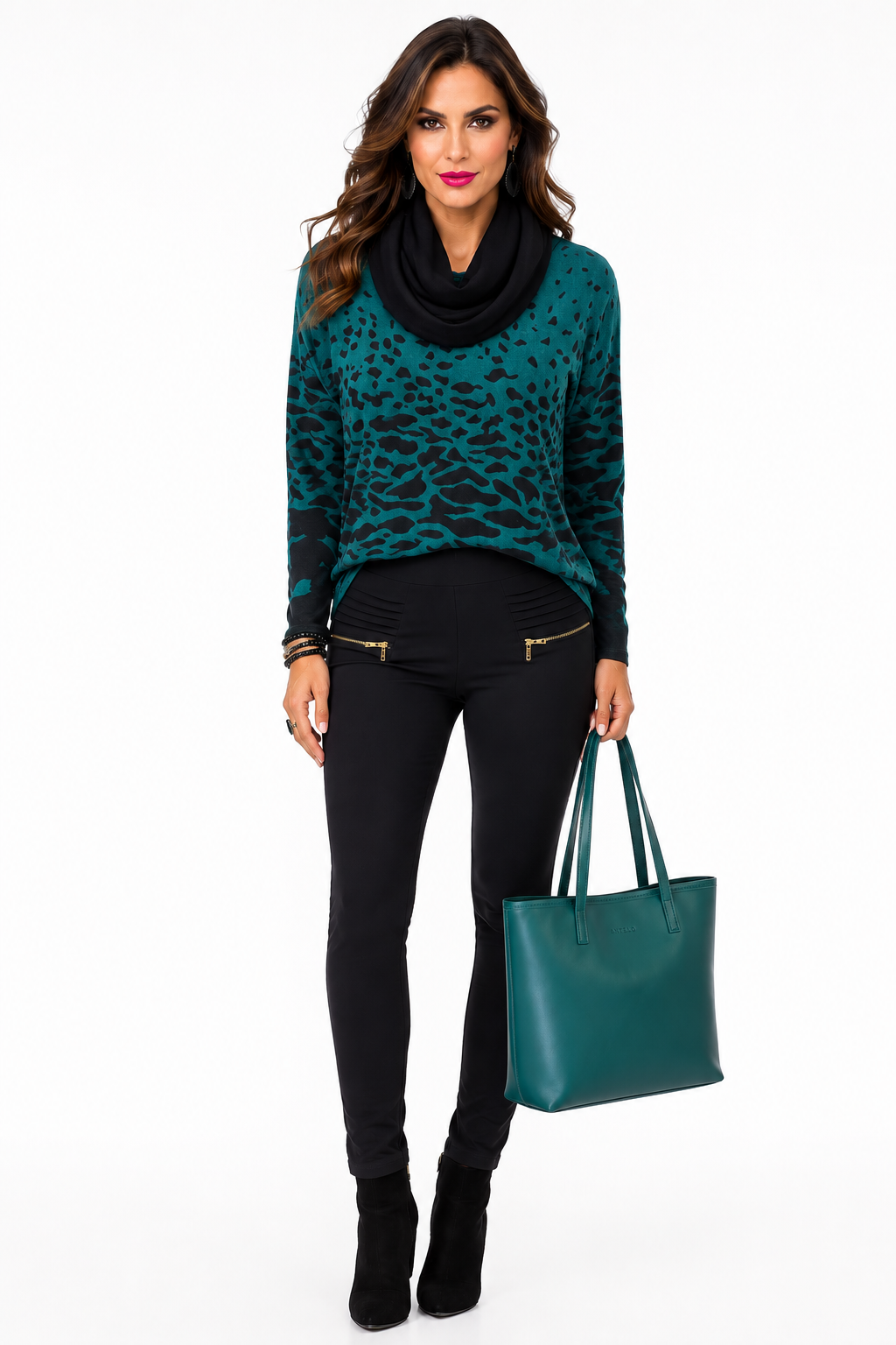 Black & Green Knit