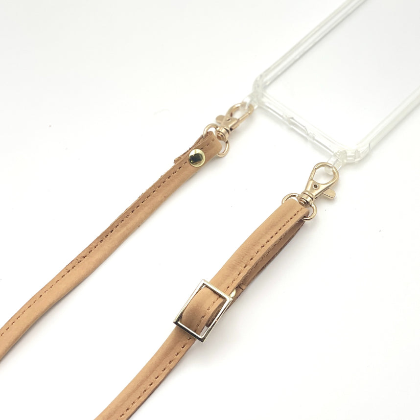 Latte Leather Strap with Gold Fittings