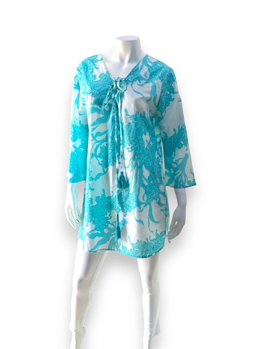 Turquoise Tunic with Laces