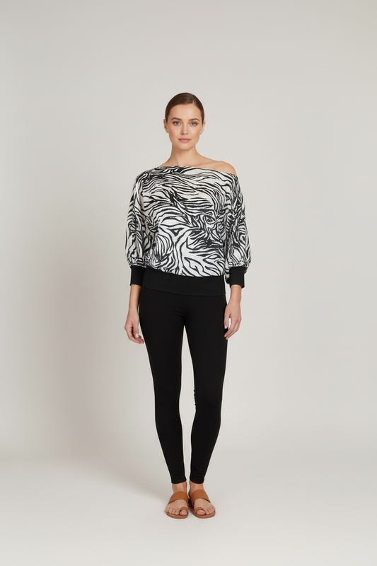 Julisha Top - Beige Zebra