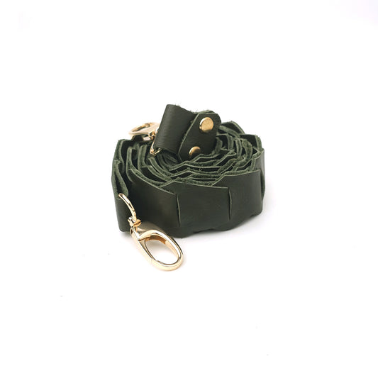 Leather Link Strap - Texas Olive with Gold Fittings