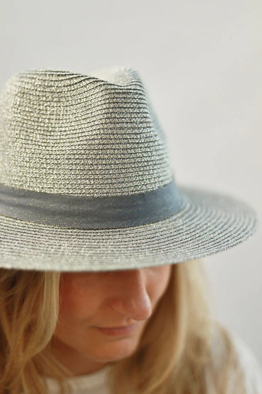 Luna Silver Fedora Hat