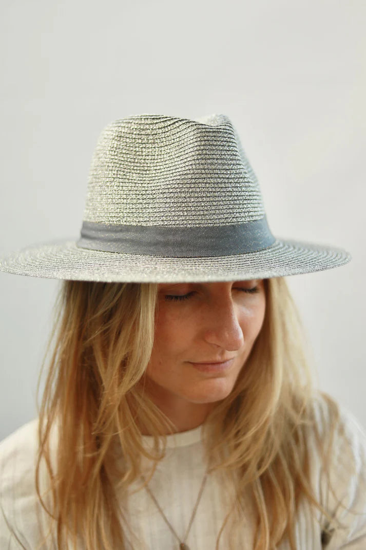 Luna Silver Fedora Hat
