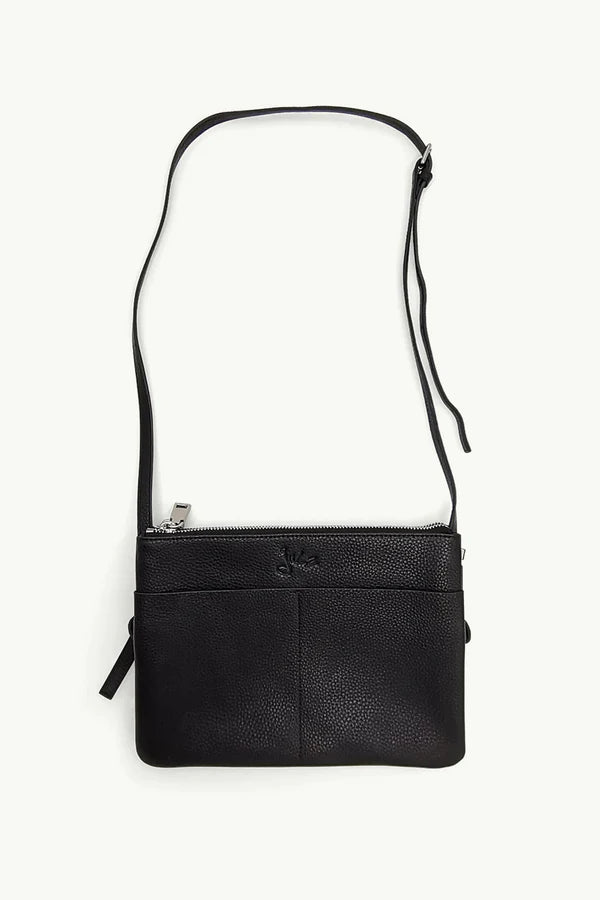 Natalie Black Leather Handbag