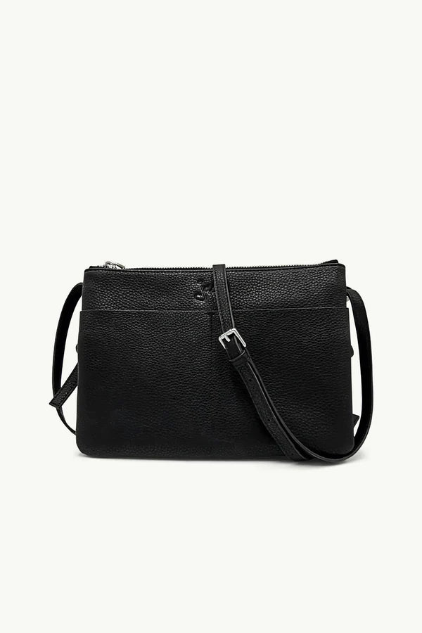 Natalie Black Leather Handbag