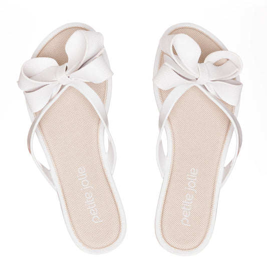 White Fancy Bow Sandal