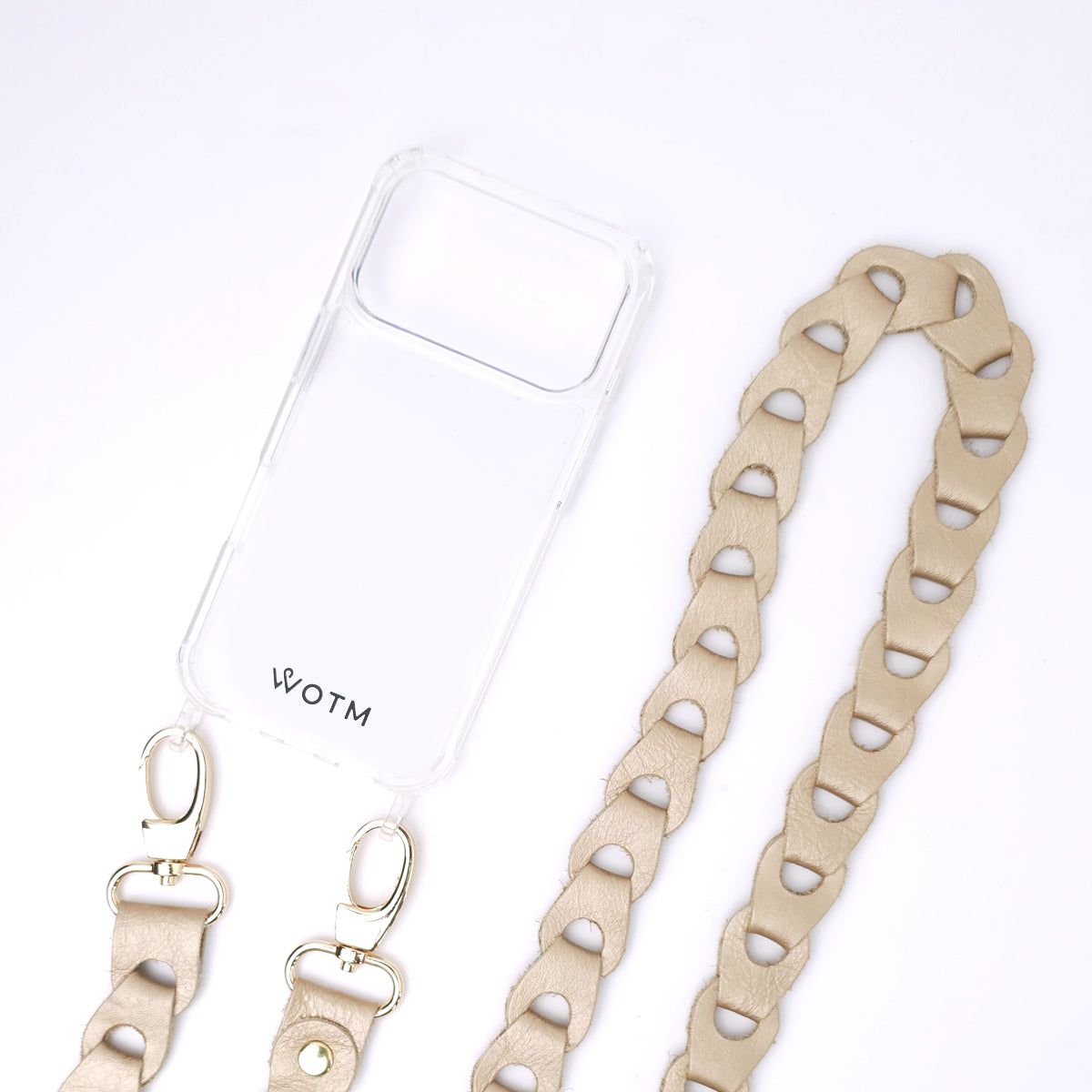 Leather Link Strap - Metallic Gold with Gold Fittings