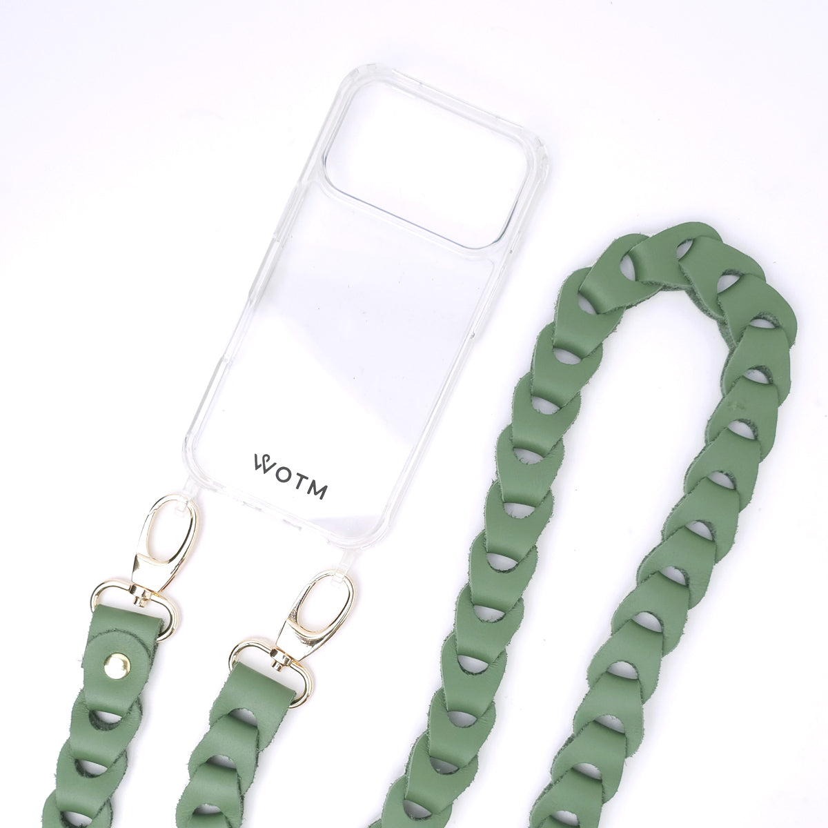 Leather Link Strap - Sage with Gold Fittings