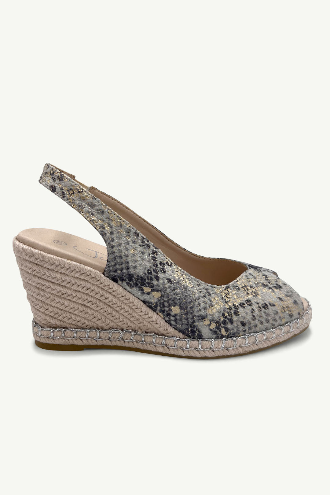 Raven Leather Wedge Sandal - Snake & Gold Spec