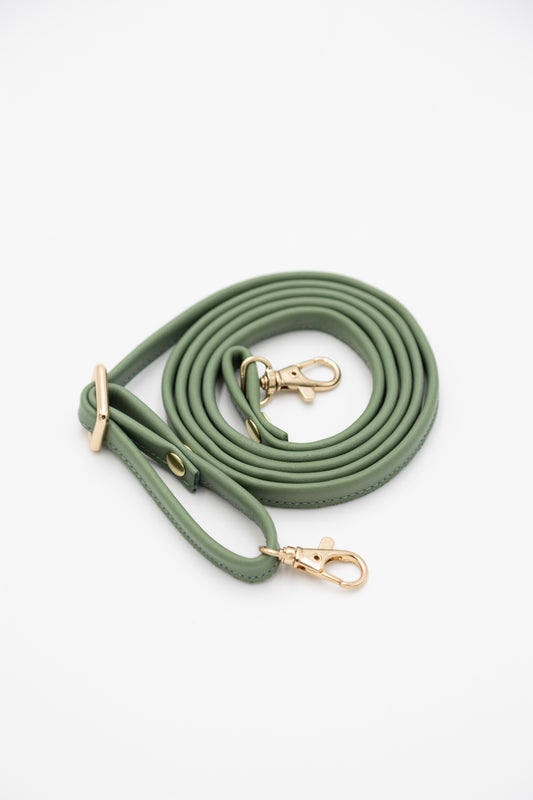 Sage Leather Strap with Gold Fittings