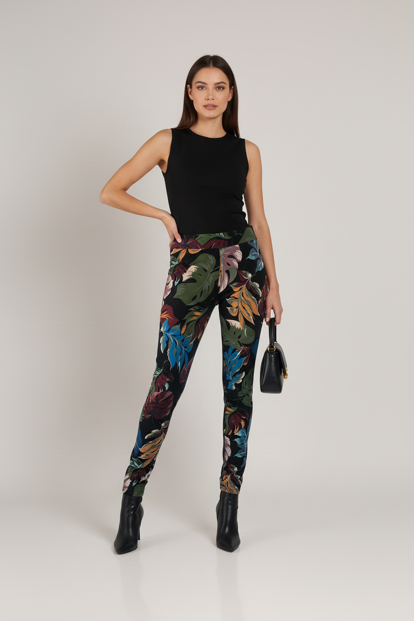 Smart Straight Pants - Black Leaf