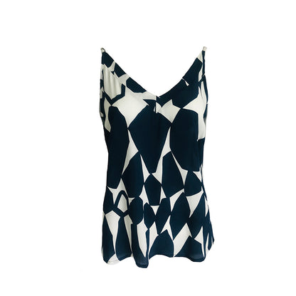 Strappy Vest - Navy/Ivory