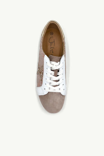 Sydney Taupe & Rose Gold Snake Leather Sneaker