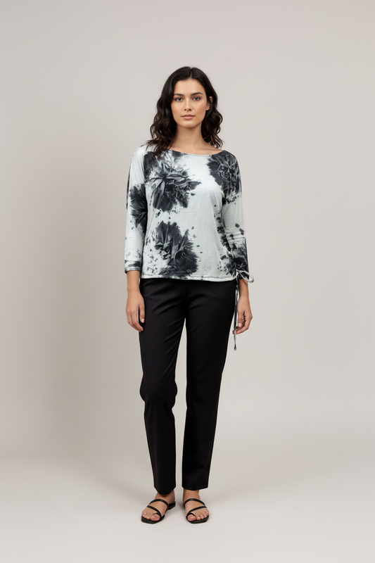 Tahiya Top - Black Tie Dye