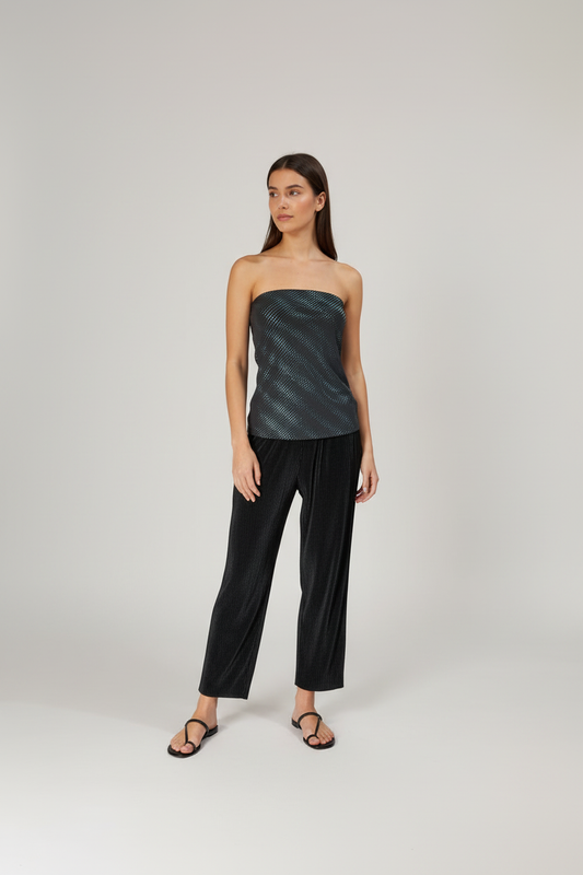 Uzima Top - Black Blue Glitz