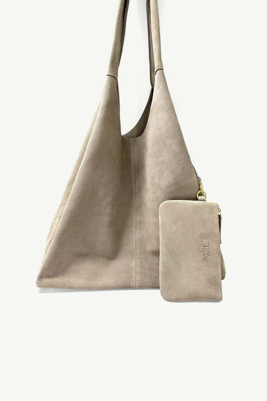 Vic Beige Leather Handbag