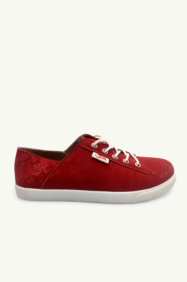 Vicki - Red Snake Leather Sneaker