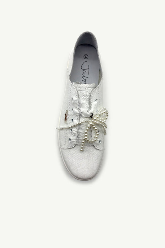 Vicki - White Pebble Leather Sneaker
