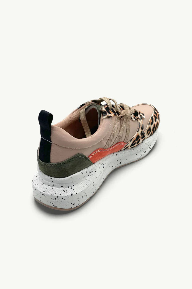 Wade - Beige & Leopard Leather Sneaker