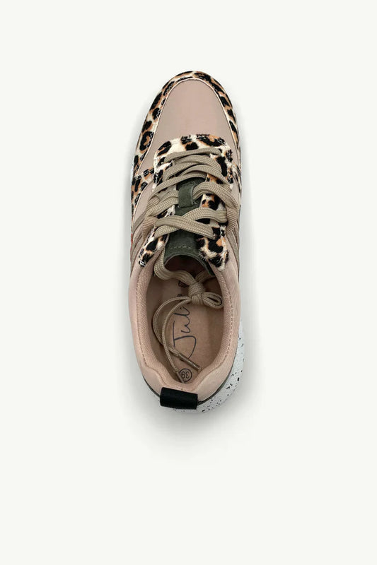 Wade - Beige & Leopard Leather Sneaker