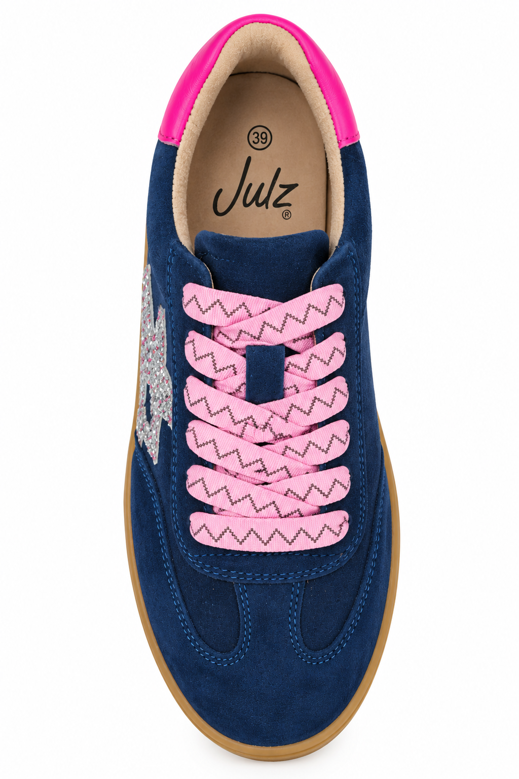 Lumi Navy/Pink Leather Sneakers