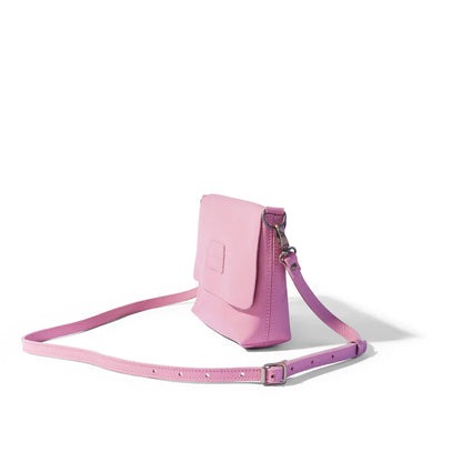 Jeanie Pebble Leather Crossbody - Sunset Pink