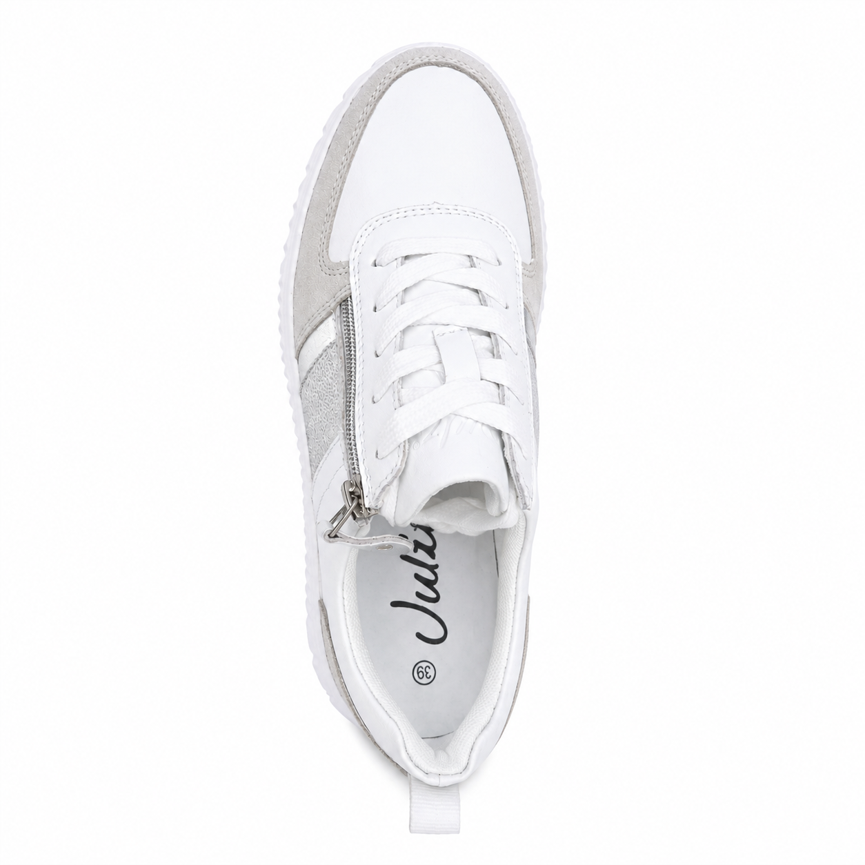 Iris White/Silver Leather Sneaker