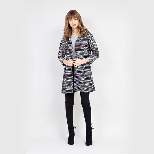 Multi Coloured Long Sleeve Big Button Coat