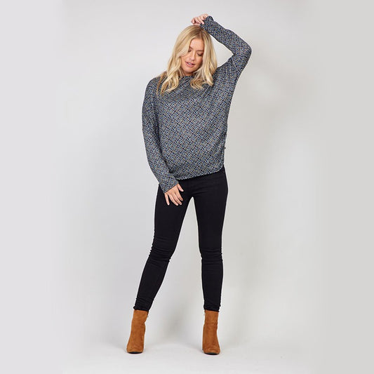 Long Sleeve Rouged Blouse