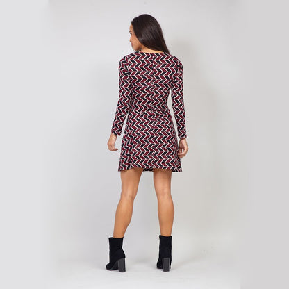 Burgundy Long Sleeve Knit Dress