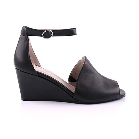 Leather Peep Toe Wedge Lily