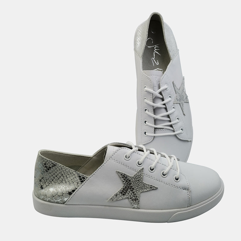 Leather Nicki Silver Star Sneaker