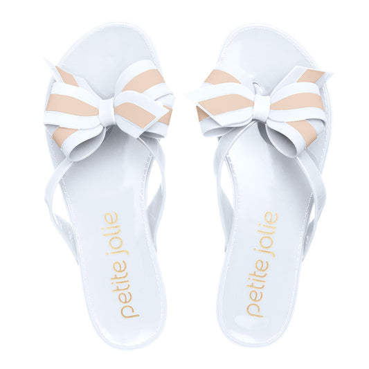 Branco (White) & Nude Bow Sandals