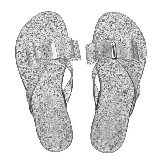 Glitter Prata Bow Sandals